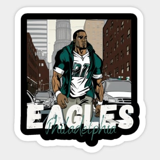 Philadelphia eagles football player graphic design cartoon style beautiful artwork Sticker